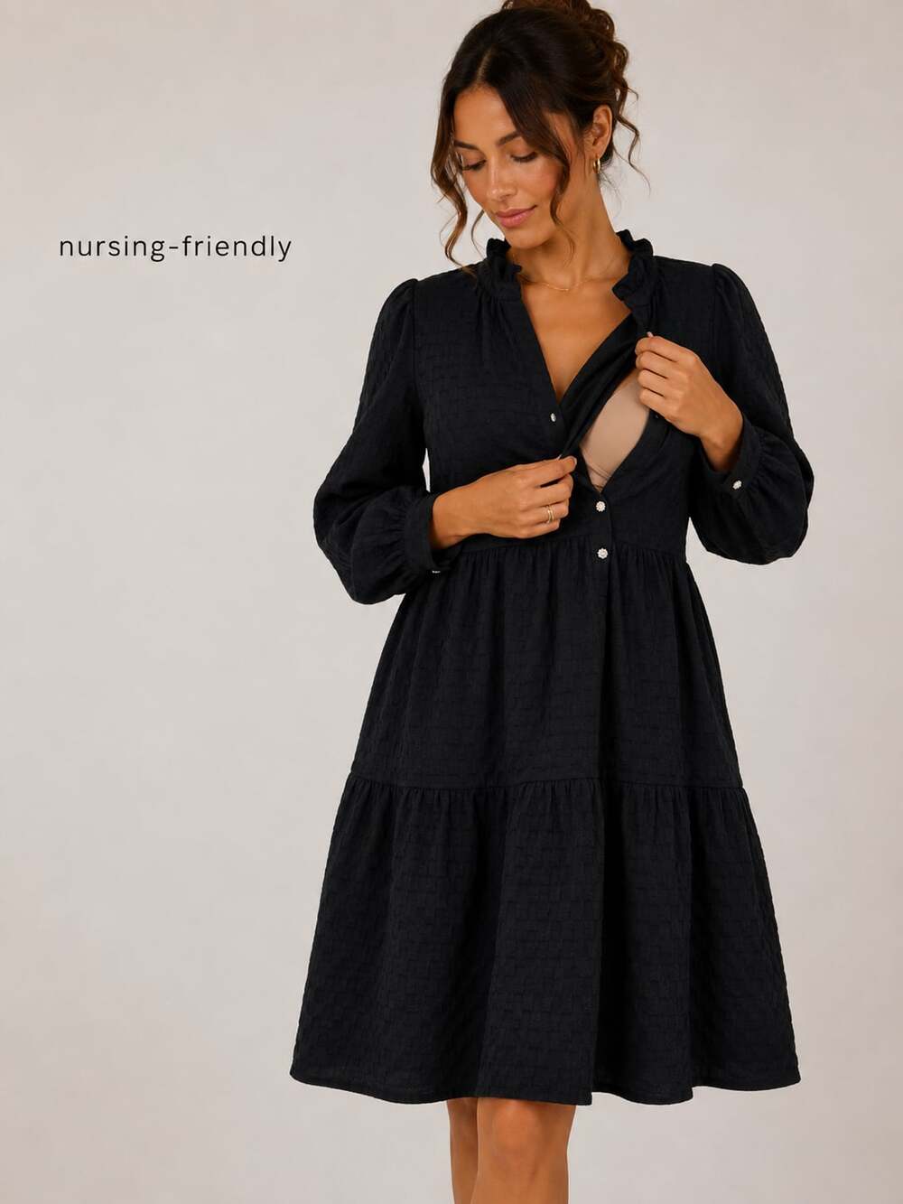 Shop the Mint Coquette Dark Academia Nursing Prairie Goth Textured Midi Dress